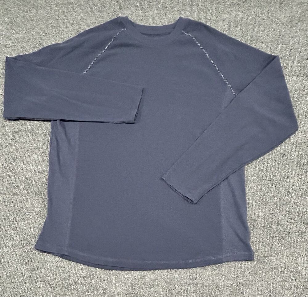 Cremieux Men's Size Large Blue Gray Crewneck Raglan Casual Stitch Sweater